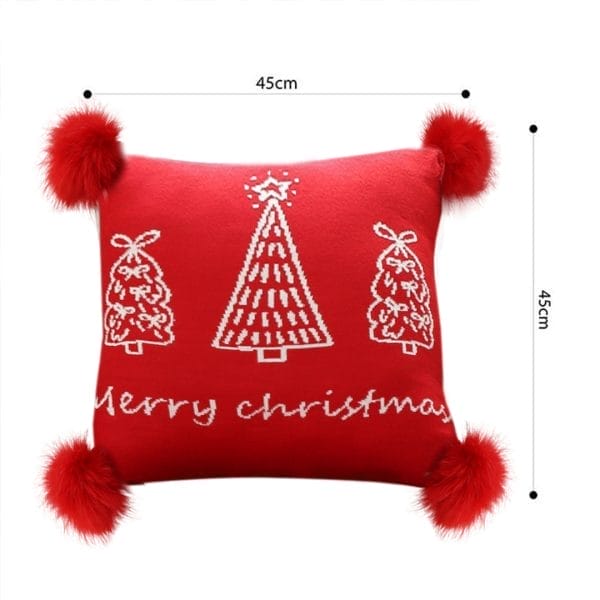 SOGA 2X 45cm Whimsical Red Christmas Tree Pillowcase - Image 6