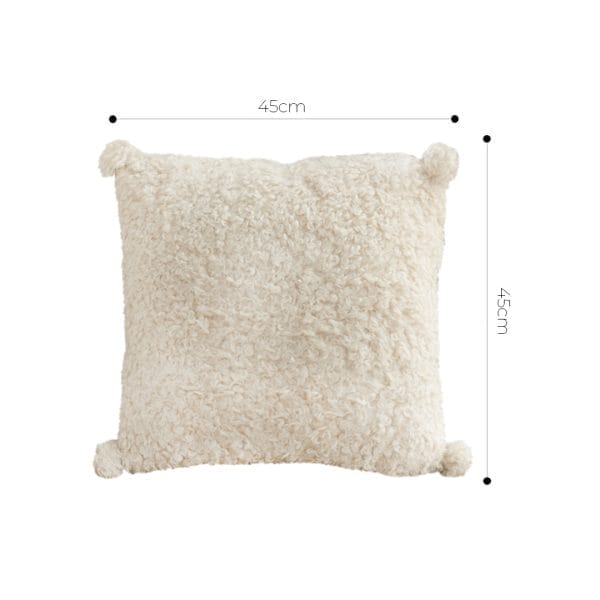 SOGA 2X 45cm Luxe Cream Bouclé Pillowcase - Image 6