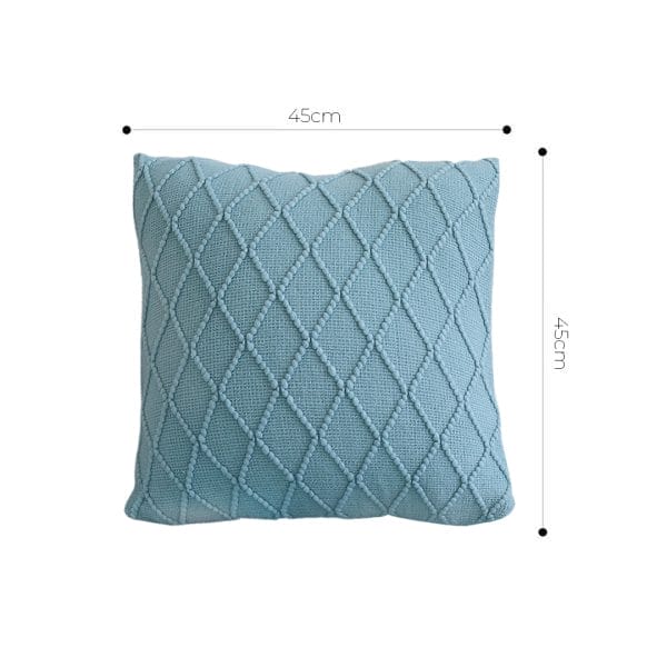 SOGA 2X 45cm Sky Blue Diamond Knit Pillowcase - Image 6