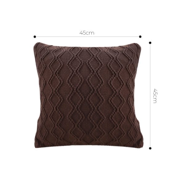 SOGA 2X 45cm Deep Chocolate Brown Diamond Knit Pillowcase - Image 6