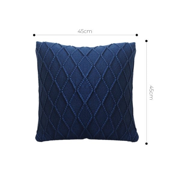 SOGA 2X 45cm Navy Blue Diamond Knit Pillowcase - Image 6