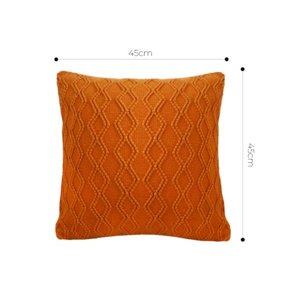 SOGA 2X 45cm Burnt Orange Diamond Knit Pillowcase - Image 6