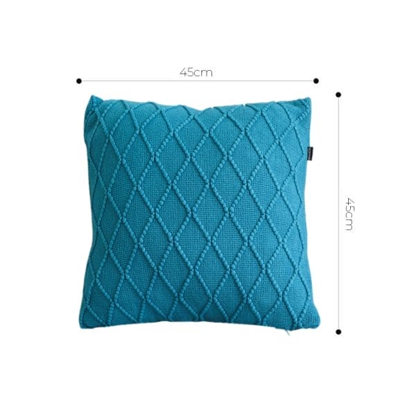 SOGA 2X 45cm Turquoise Diamond Knit Pillowcase - Image 6