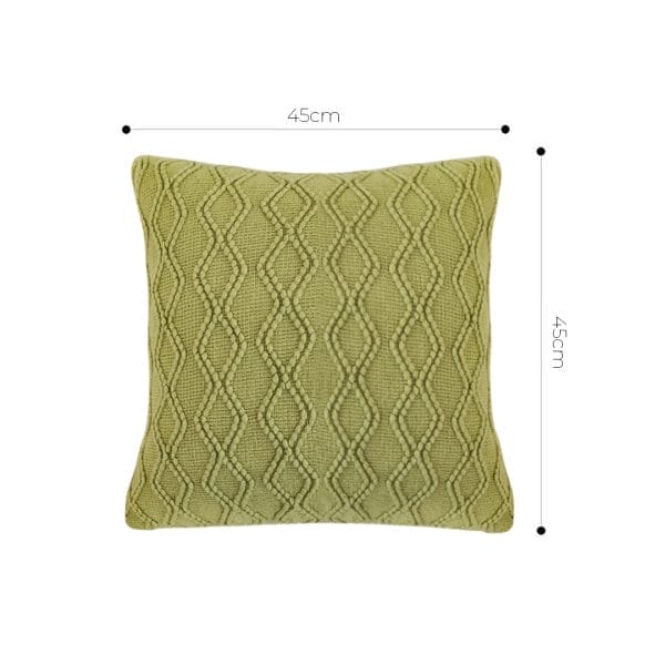 SOGA 2X 45cm Sage Green Cable Knit Pillow Cover - Image 6