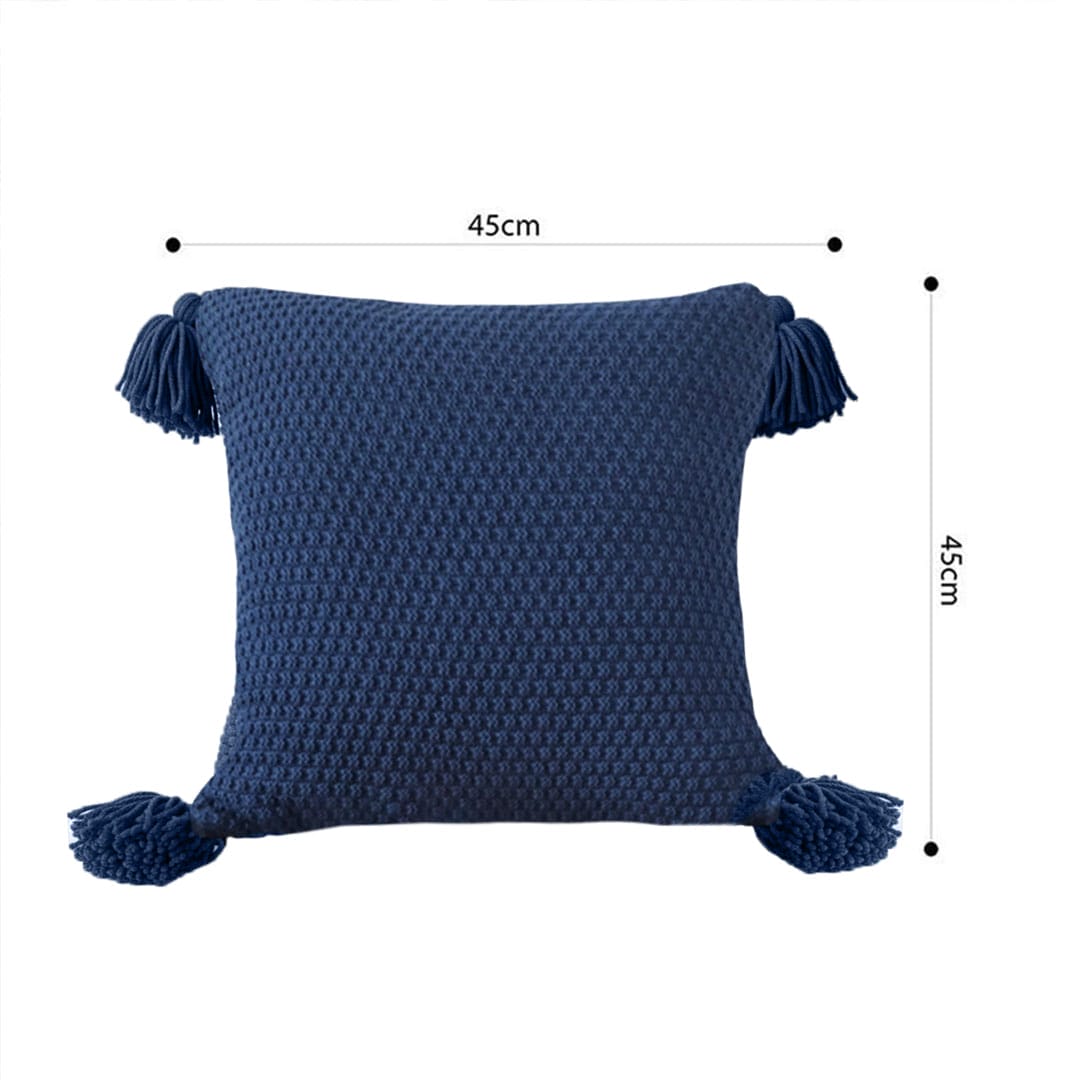 SOGA 2X 50cm Chunky Knit Pillowcase (Navy Blue) - Image 6