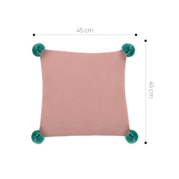 SOGA 2X 45cm Ribbed Knit Pillowcase with Pom-Poms (Dusty Rose) - Image 6