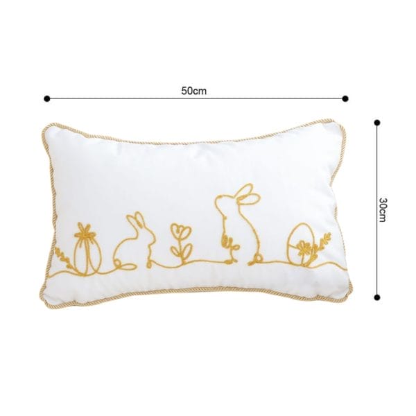 SOGA 2X 30x50cm Elegant White Easter Embroidered Pillowcases - Image 6