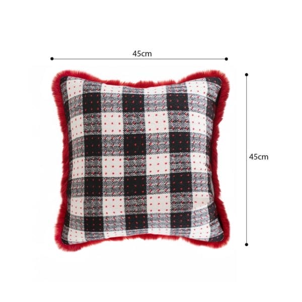 SOGA 2X 45cm CozyFest Square Buffalo Plaid Fleece Pillowcase - Image 6