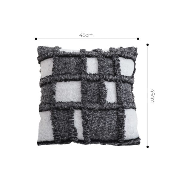 SOGA 2X 45cm Luxurious Faux Fur Textured Checkered Pillowcase - Image 6