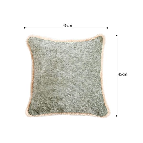 SOGA 2X 45cm Sage Green Velvet Pillowcase with Faux Fur Trim - Image 6