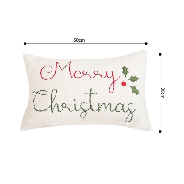 SOGA 2X 45cm Christmas Pine Leaf Lambskin Waist Pillowcase - Image 6