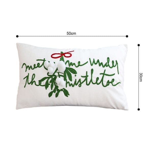 SOGA 2X 45cm Embroidered Christmas Pillowcase – Festive Elegance in White - Image 6