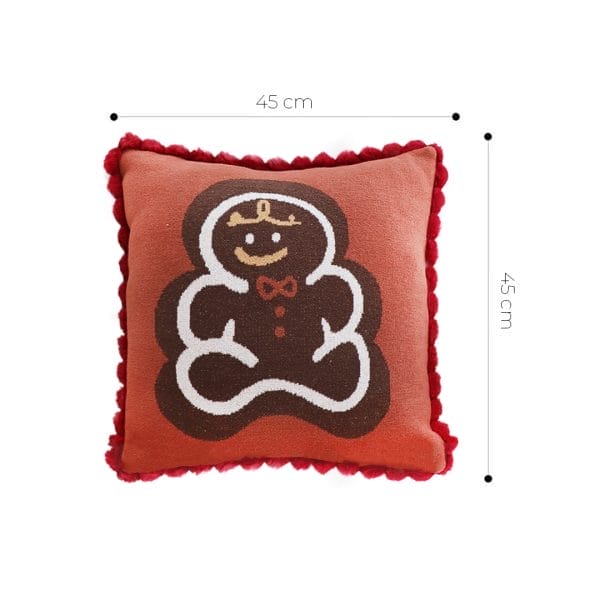 SOGA 2X 45cm Cozy Christmas Gingerbread Man Accent Pillowcase - Image 6