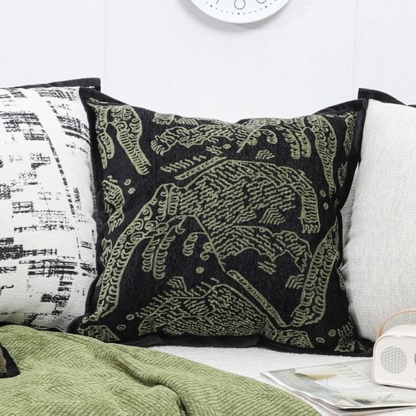 SOGA 2X 45cm Nature-Inspired Midnight Green Embroidered Pillowcase - Image 7