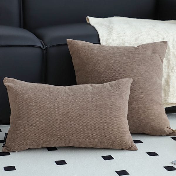 SOGA 2X 45cm Minimalist Textured Brown Pillowcase - Image 7