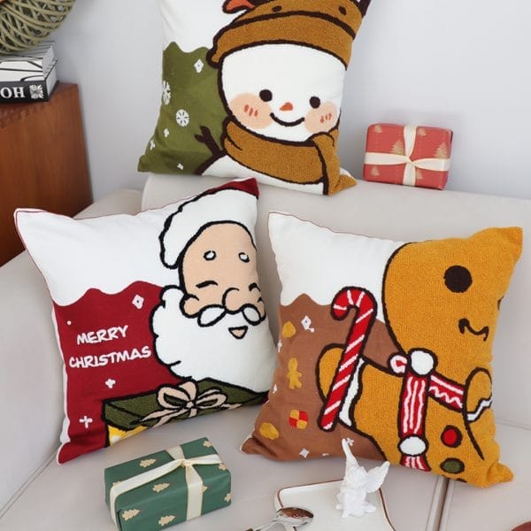 SOGA 2X 45cm Whimsical Gingerbread Man Christmas Pillowcase - Image 7