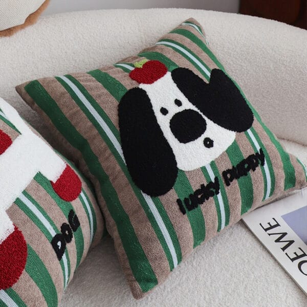 SOGA 2X 45cm Christmas Dog Pillow Cover - Holiday Striped Pillowcase - Image 7