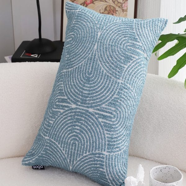 SOGA 2X 30x50cm Blue Geometric Lumbar Pillowcase for Indoor & Outdoor Home Decor - Image 7