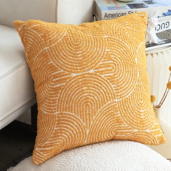 SOGA 2X 45cm Mustard Yellow Geometric Pillowcase - Image 7