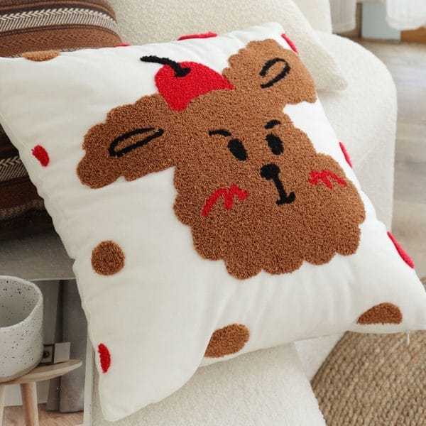 SOGA 2X 45cm Sweet Cherry Bear Hug Decorative Pillowcase - Image 7