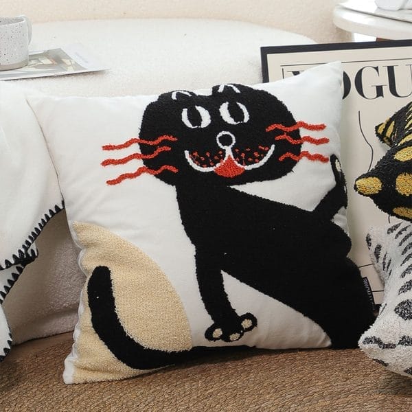 SOGA 2X 45cm Playful Black Cat Silhouette Pillowcase - Image 7
