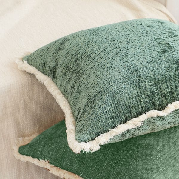 SOGA 2X 45cm Emerald Velvet Fringe Pillowcase - Image 7