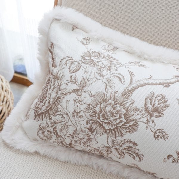 SOGA 2X 30x50cm Taupe Floral Embroidered Pillowcase - Image 7