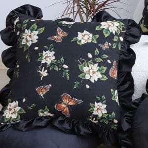 SOGA 2X 45cm Square Vintage Decorative Embroidered Black Throw Pillowcase