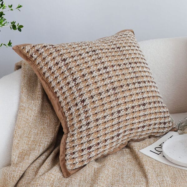 SOGA 2X 45cm Cozy Woven Brown Pillowcase - Image 7