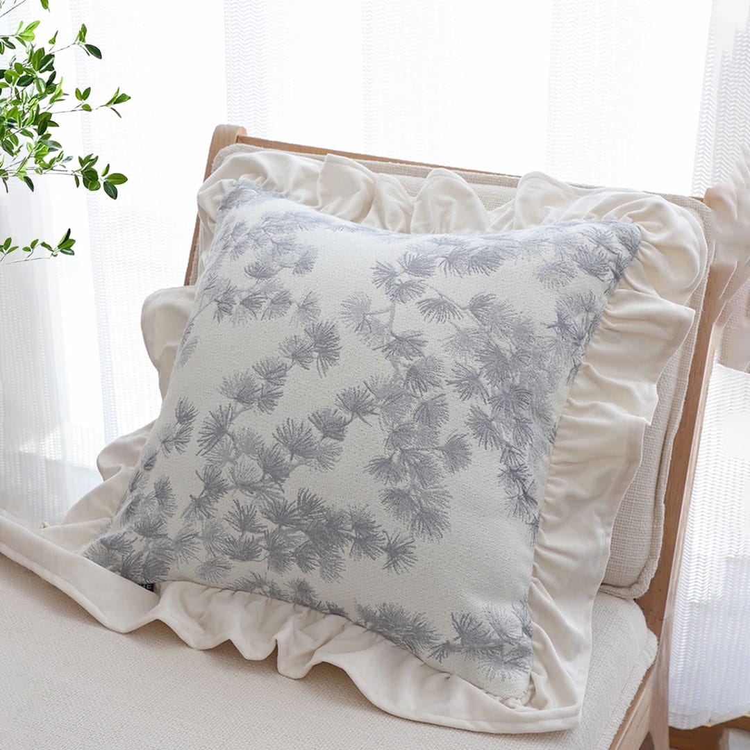 SOGA 2X 45cm White Floral with Ruffle Trim Pillowcase