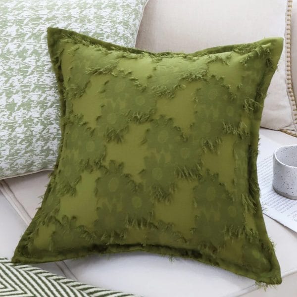 SOGA 2X 45cm Textured Olive Green Accent Pillow Cover - Image 7