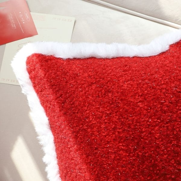 SOGA 2X 45cm Plush Crimson Red Square Pillow Cover - Image 7