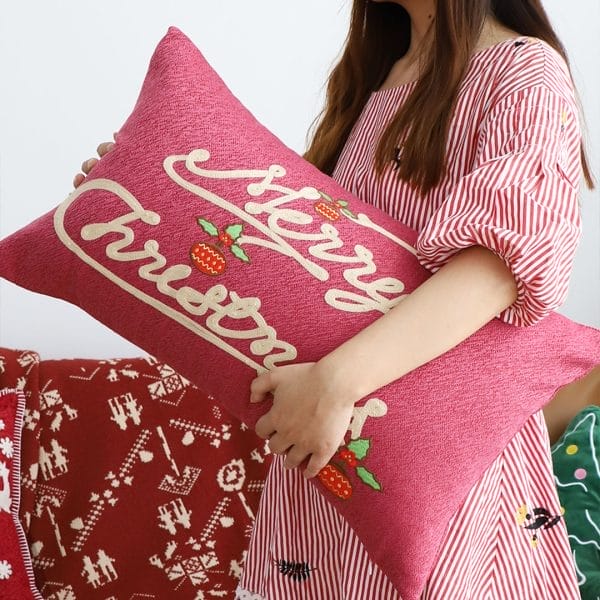 SOGA 2X 40x60cm Elegant "Merry Christmas" Script Pillowcase - Image 7