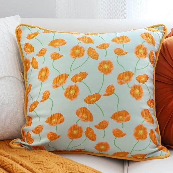 SOGA 2X 45cm Orange Floral Dream Pillowcase - Image 7