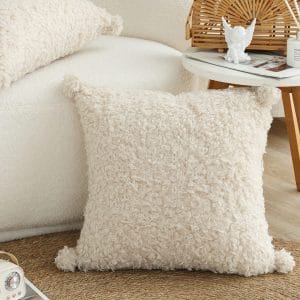 SOGA 2X 45cm Luxe Cream Bouclé Pillowcase