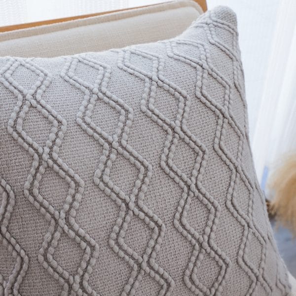 SOGA 2X 45cm Light Gray Diamond Knit Pillowcase - Image 7
