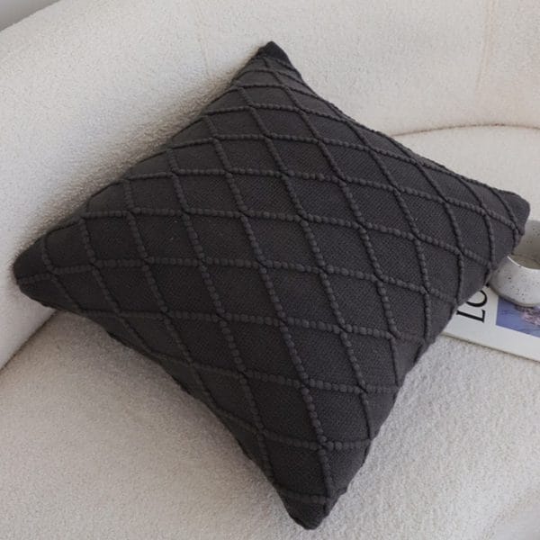 SOGA 2X 45cm Charcoal Grey Cable Knit Pillow Cover - Image 7