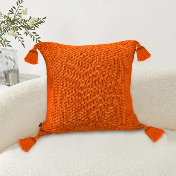 SOGA 2X 50cm Chunky Knit Pillowcase (Coral Orange) - Image 7