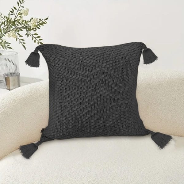 SOGA 2X 50cm Chunky Knit Pillowcase (Charcoal Gray) - Image 7