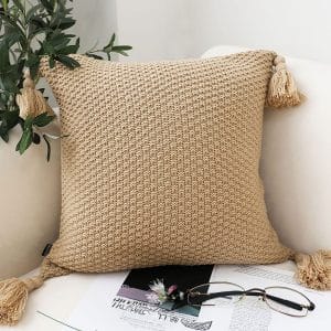 SOGA 2X 50cm Chunky Knit Pillowcase (Warm Beige)