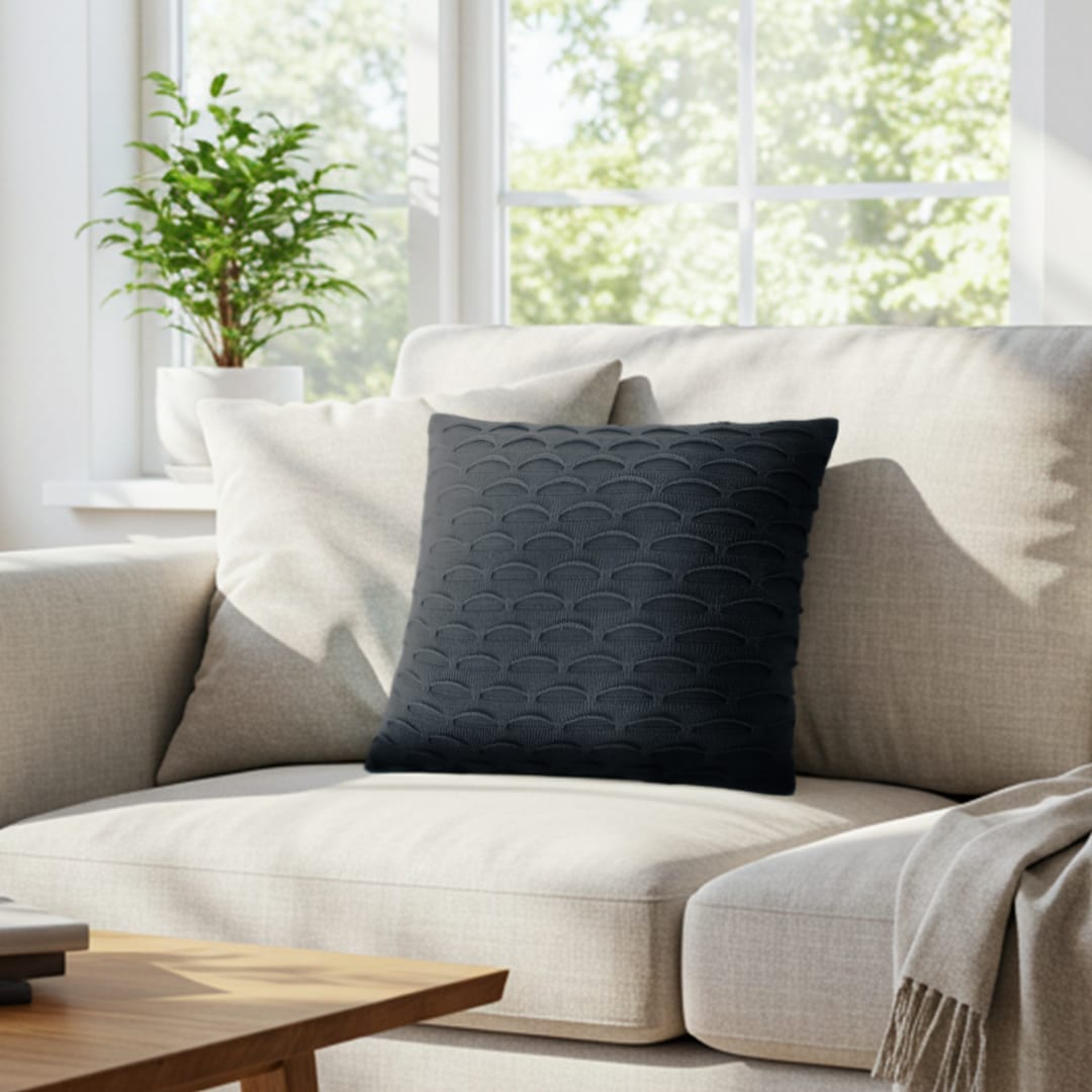 SOGA 2X 45cm Scalloped Wave Pillowcase (Charcoal Gray) - Image 7