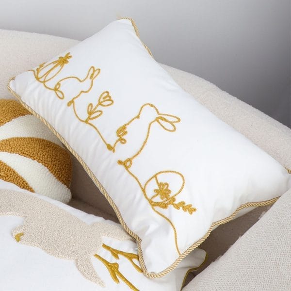 SOGA 2X 30x50cm Elegant White Easter Embroidered Pillowcases - Image 7
