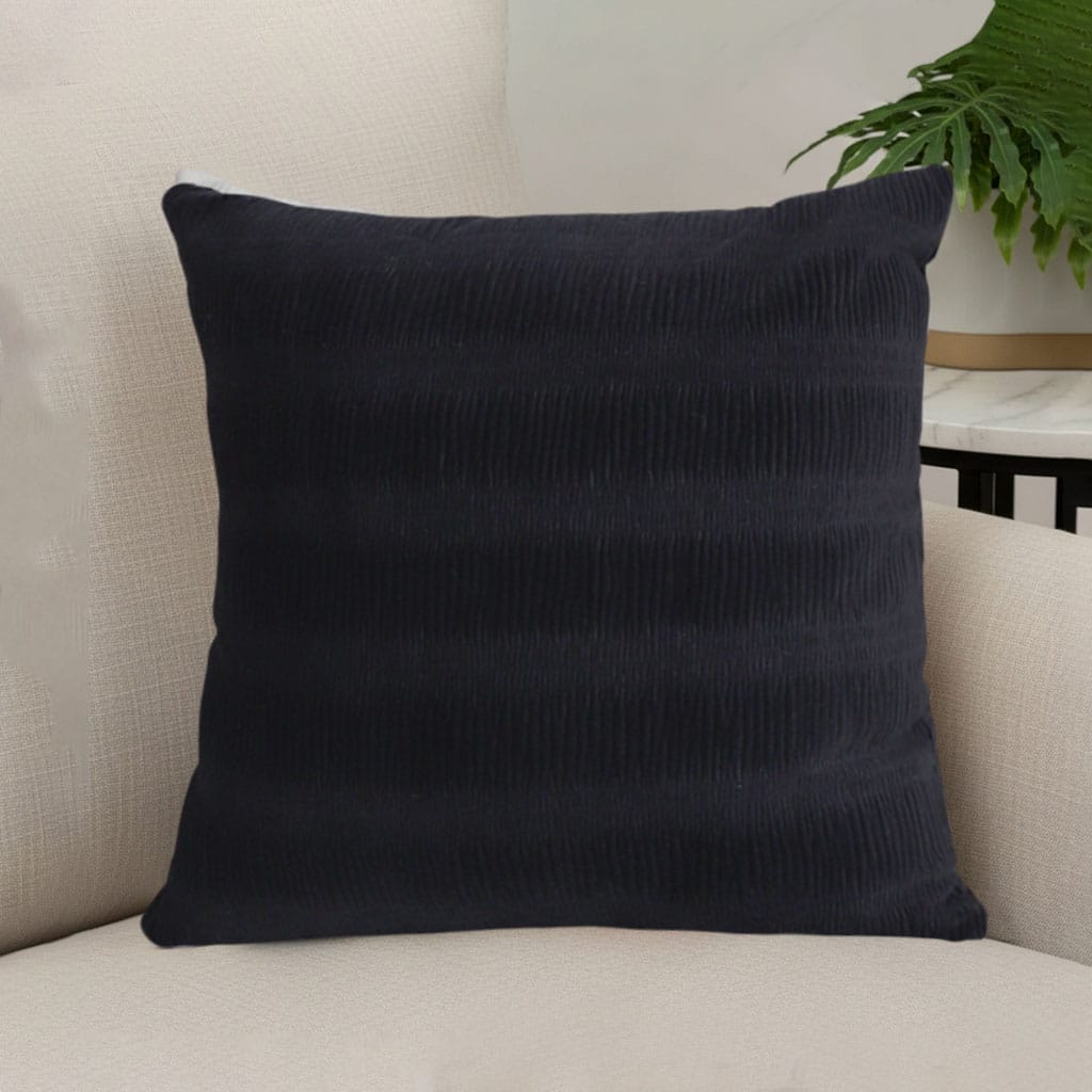 SOGA 2X 45cm Luxurious Black Velvet Polyester Throw Pillow Cover