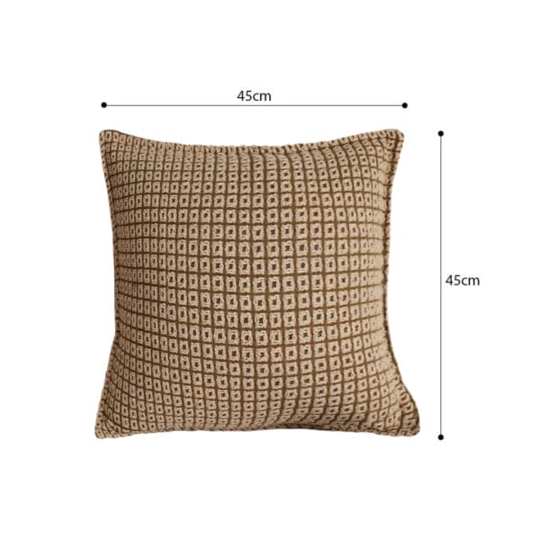 SOGA 2X 45cm Cozy Brown Geometric Knit Polyester Pillow Cover - Image 7