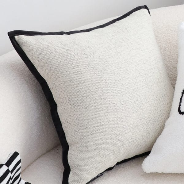 SOGA 2X 45cm Minimalist Cream Pillowcase with Black Piping - Image 7