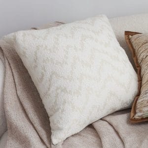 SOGA 2X 45cm Cream Chevron Embroidered Pillowcase