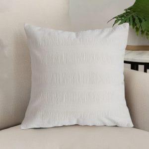 SOGA 2X 45cm Cream Corduroy Polyester Throw Pillow Cover