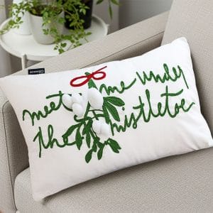 SOGA 2X 45cm Embroidered Christmas Pillowcase – Festive Elegance in White