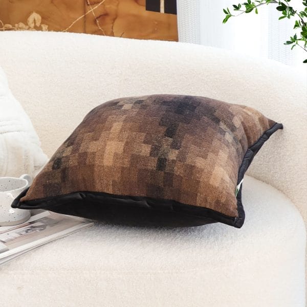 SOGA 2X 45cm Pixelated Comfort Caramel Square Pillowcase - Image 7