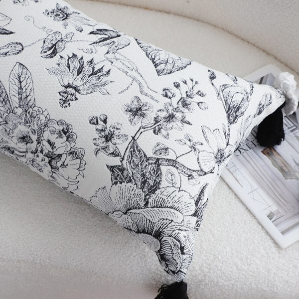 SOGA 2X 30x50cm Chic Botanical Bliss Rectangular Pillowcase with Tassel Accents - Image 8